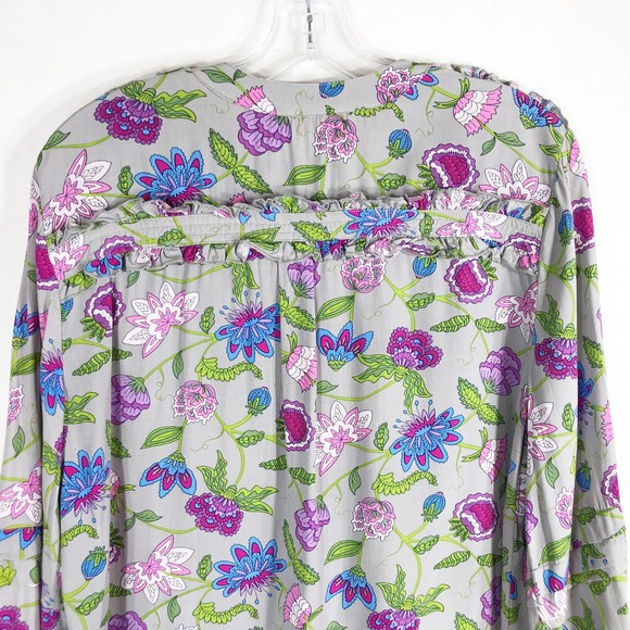 Matilda Jane Medium Top Thinking Out Loud Gray Purple Floral Popover Womens 837 - Picture 9 of 10